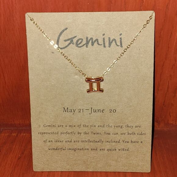 Gemini Zodiac Sign Constellation Necklace - Picture 1 of 2